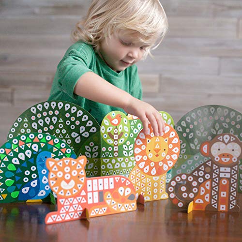 Petit Collage Mosaic Sticker Art Kit with Over 1000 Stickers, Animal Friends
