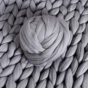 Outtybrave Island-Wolle, sehr grobes Garn, super sperrige Arme, gestrickte Wolle, acryl, Medium Gray, Einheitsgröße