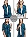 Zeagoo Women's Cotton Button Down Tartan Plaid Flannel Checkered Shirts, L, Blue