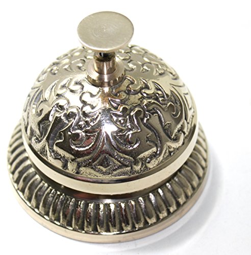 STREET CRAFT Handcrafted Service Desk Bell Hotel Counter Bell Ornate Solid Brass Hotel Counter Bell Officer call bell (Victorian Style)