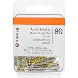 SINGER 00221 Assorted Safety Pins, Multisize, 90-Count