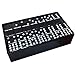 Marion Double 9 Domino Set (55 Tiles) Jumbo Tournament Professional Size with Spinners in Arcadian Paper Storage Box (Black Arcadian)