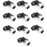 CEKER 1/4 Tubing Od x 1/8" Npt Male Thread Elbow 90 Degree Push to Connect Fittings Air Fittings Pneumatic Quick Connect Fitt