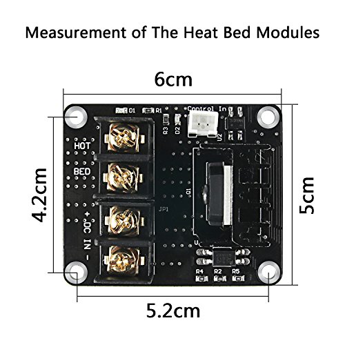 Heat Bed Power Module, 2-Pack 3D Printer Hot Bed Power Expansion Board/Heatbed Power Module/MOS Tube High Current Load Module with Cables