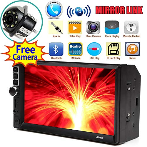 DICN 2din Car Radio with Reverse Camera Mirror Link Subwoofer Control 7