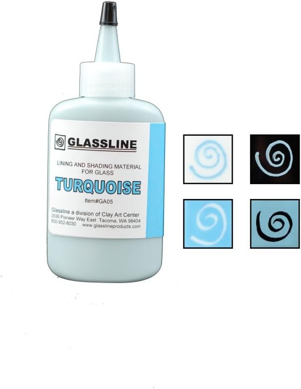 Turquoise GLASSLINE FUSING PAINT PEN 2 oz BottleQ