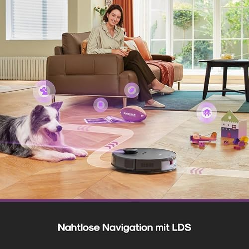 E20 Evo Plus Saugroboter mit Wischfunktion Absaugstation beutelloser, Saugroboter 10000 Pa, Saug Wischroboter mit Selbstentleerung, Anti-Wickel für Tierhaare, Hartböden, Teppiche