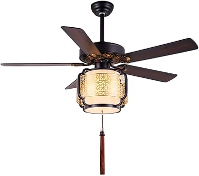 Ceiling Fans Household Wood Leaf Ceiling Fan Light Living Room