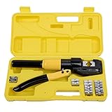 TOMTOP 8 Ton Hydraulic Wire Terminal Crimper Battery Cable Lug Crimping Tool w/Dies