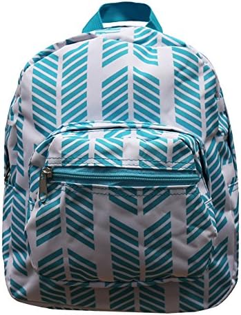 Pack It Up Kids Juniors Retro 90s Print Mini Backpack (Teal Chevron)