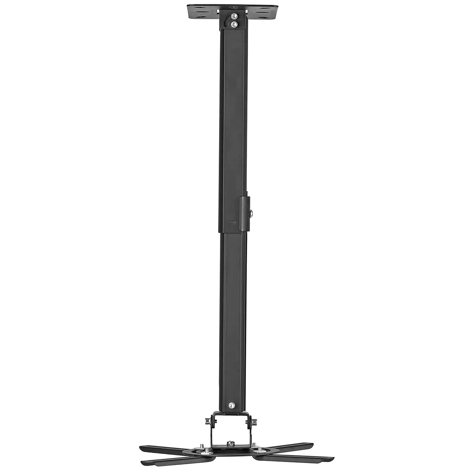 Suptek Ceiling Projector Mount, Universal Wall Mount - Rotate 360, Swivel 90, Tilt 90 with Extension Pole (210-540mm), Black, Up to 13.6kg