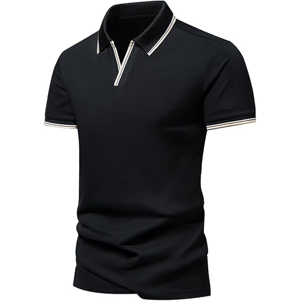 JEShifangjiusu Mens Polo V Neck Shirts Short Sleeve Stand