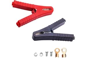 QKUDNGHY Jumper Cable Battery Clamps Tinning Crocodile Clamp 50A-100A Car Battery Charger Clamps Power Replacement Battery Alligator Clips Jumper Cables Clamp Welding machine clamp (Tinning)