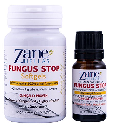 Fungus Stop COMPLETE Nail Solution KIT - Fungus Stop Nail Solution 10 ml + Fungus Stop Softgels , 60 Softgels