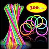 150 Ultra Bright Glow Sticks - 8" Necklaces / Bracelets Glow Stick With 150 Connectors - Total 300 Pcs- Bulk Party Pack Ultra Bright Glowsticks - 10 Hour Duration - Mixed Colors In 3 Tubes