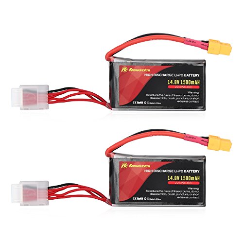 Powerextra lipo battery pack 14.8v 1500mah 40c 4s with xt60 plug …