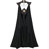 UniqKaliber Medieval Elven Fairy Cape Women Renaissance Cloak with Belt Cosplay Costume for Halloween LARP Party