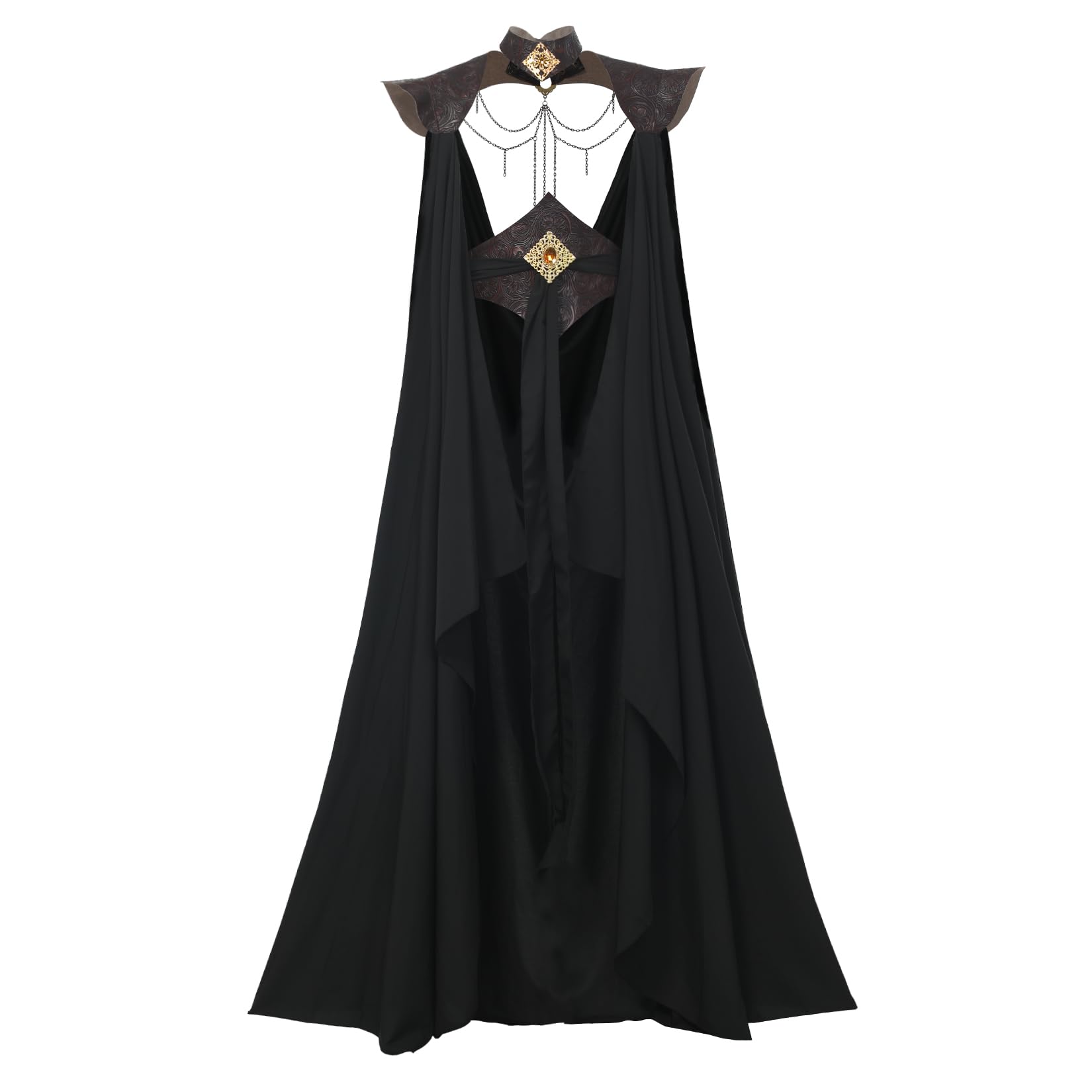 UniqKaliber Medieval Elven Cloak for Women Full Length Fairy Cape Off Shoulder Capelet Renaissance Cosplay Costume — image 1