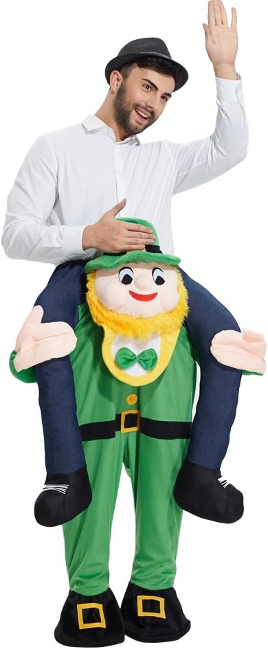 YEAHBEER Piggyback Ride On Riding Shoulder Adult Costume Carry Me Unisex Fancy Dress (Green Man)