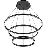 Kuzco Lighting CH87932-BK Cerchio - 188W LED Chandelier-1.5 Inches Tall and 31.5 Inches Wide, Finish Color: Black