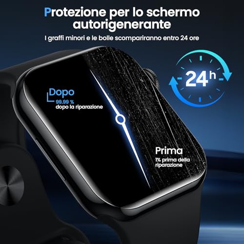 UniqueMe for Apple Watch Series 11/10 46 mm Screen Protector – 4 Pieces EPU Film, Full Coverage, Bubble Free, HD Transparent, Self Healing Screen Protector for iWatch 46 mm