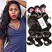 UNice Hair Icenu Series 8a Indian Body Wave Virgin Hair 3 Bundles 100% Unprocessed Human Hair Extensions Weave Natural Color (20 22 24, Natural Color)