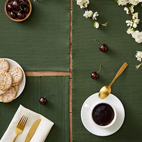 DII Basic Everyday Ribbed Tabletop 100 Cotton, Placemat Set, 13x19