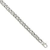 The Black Bow Men's 9mm Stainless Steel Oval and Anchor Chain Bracelet, 8.25 Inch