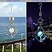Clordeal Solar Powered Energy Saving Lamp LED Wind Chime Moving Rotating Colorful Color Changing Outdoor Stainless Spinner Hanging Spiral Garden Lawn Balcony Porch Window Decorative Light Lamp