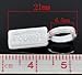 Housweety 50pcs Tag Glue on Bail 21x7mm (Silver Plated)