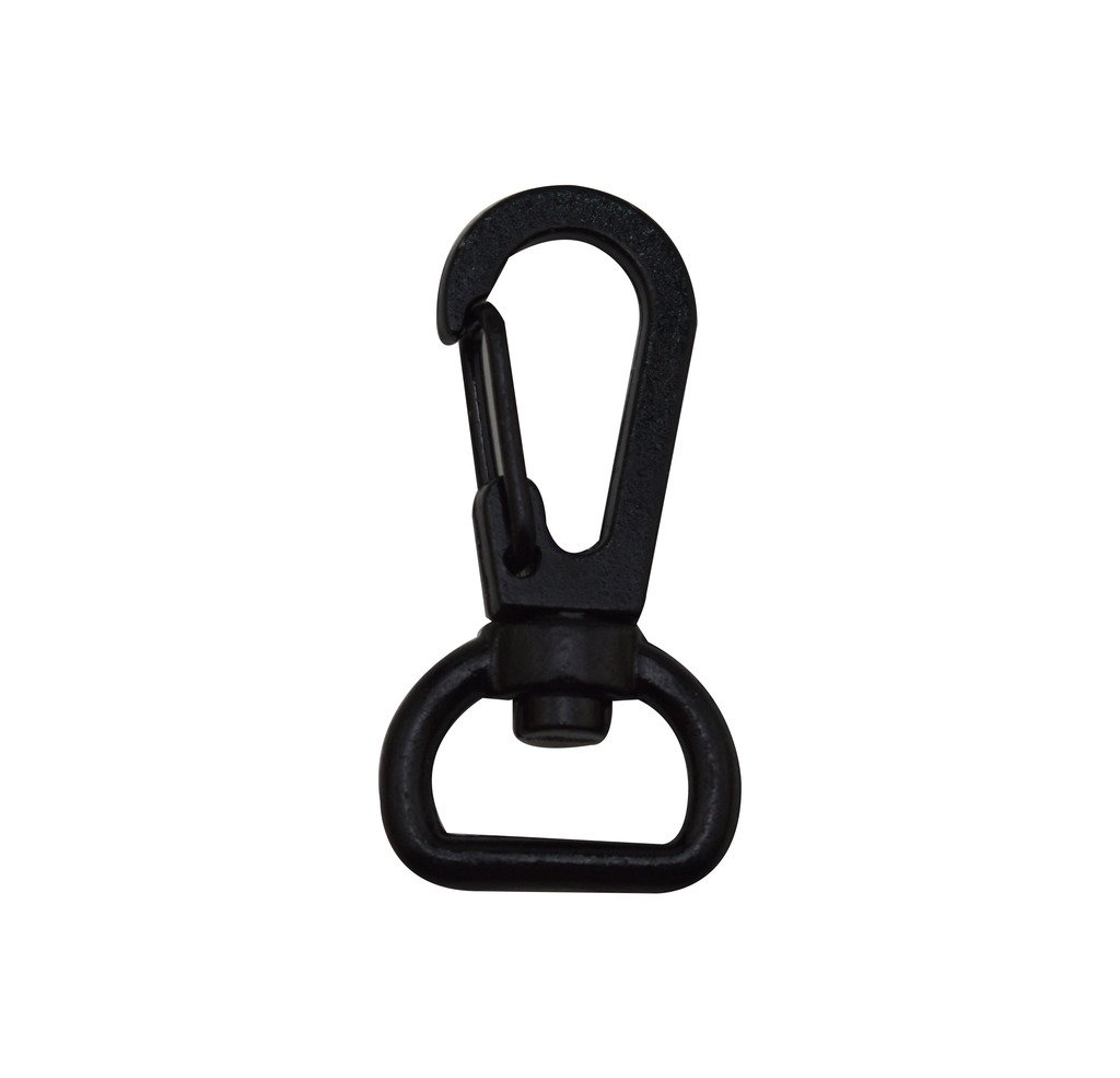 Tianbang Black 0.5" Inside Diameter D Ring Lobster Clasp Claw Swivel Eye Lobster Snap Clasp Hook for Strap Pack of 10