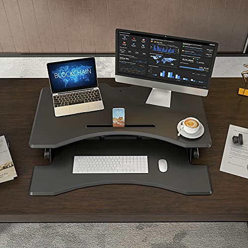 FEZIBO Standing Desk Converter, Stand up Desk Riser, Sit Stand Desk