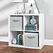 InterDesign Aldo Fabric Closet Storage Organizer Cube for Toys, Sweaters, Accessories - Pack of 2, Gray