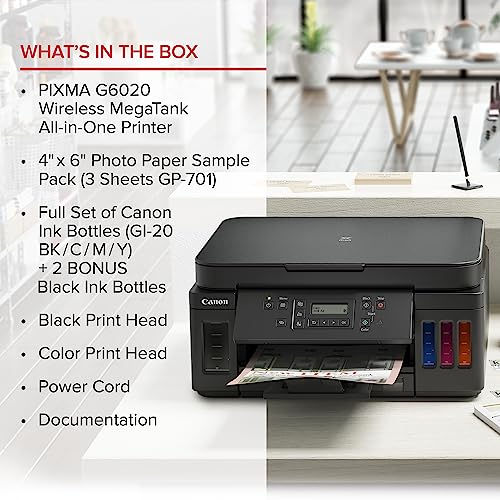 Canon PIXMA G6020 AllinOne Supertank Wireless (Megatank) Printer