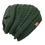 Wrapables Slouchy Winter Beanie Cap Hat, Hunter Green