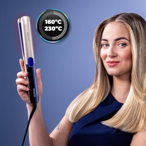 Lisseur avec Infrarouge et Plaques Vibrantes Lisse i-Twerk Pro Elite. Revêtement Céramique et Tourmaline, Technologie Ionique, Température 160°-260°C, Chauffage Rapide, Écran