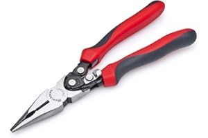 Crescent 9" Pro Series Long Nose Compound Action Dual Material Pliers - PS6549C, Black, full size