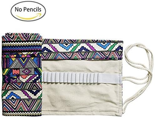 CONBEE Super Capacity Canvas Wrap Storage Case for Colouring Pencils,72 Pencils Holder colored sketching and drawing Pencils Roll Case Pouch For Travel School Office Art