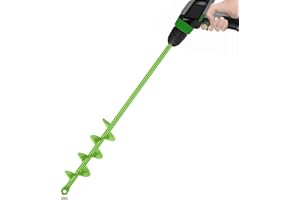 SYITCUN Auger Drill Bit for Planting - 1.6" X 16.5" Heavy-Duty Garden Auger Spiral Drill Bit - Bulb Planter Tool & Auger Post Hole Digger - 3/8" Hex Drive Drill
