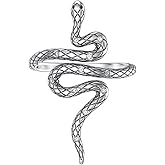LWXIE Diamond Snake Ring for Women 925 Sterling Silver Lab Grown Diamond Jewelry Gifts for Her Adjustable 0.083 cttw D Color VVS Clarity