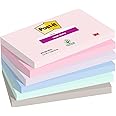 Post-it Super Sticky Notes Soulful Color Collection, Pack of 6 Pads, 90 Sheets per Pad, 76 mm x 127 mm, Pink, Purple, Green, Grey, Blue - Extra Sticky Notes for Note Taking, to Do Lists & Reminders
