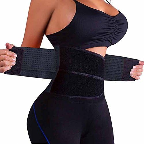 LTSnake Waist Trimmer Premium Weight Loss Ab Belt for Men &amp; Women Workout Sweat Enhancer Exercise Adjustable Wrap for Stomach- Enjoy Sweet Abdominal Muscle &amp; Back Support (Black, XXL)