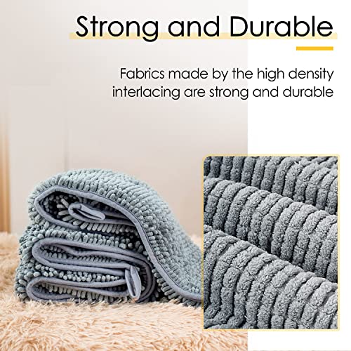 ThinkPet Absorbent Dog Towel, Pet Towel with Hand Pockets, Chenille Microfiber Shammy Dog Towels For Drying, Machine Washable Indoor Outdoor 31