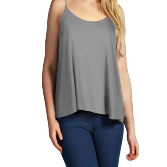 HUYURI Damen Sommer Basic Sleeveless Solide Bluse Lässige Tank Tops Cami T-Shirt