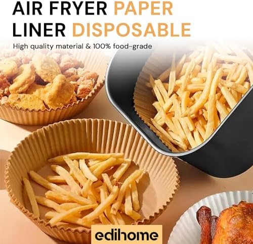 , papel para fritadeira de ar, fritadeira de ar, 100 unidades, 16-20 cm, sem BPA, descartável, para forno, acessórios para fritadeira sem óleo de 5 a 8 litros (16-20 cm, redonda)
