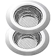 Kitchen Sink Strainer 2 Pack, 4.5 Inch/11.5cm Stainless Steel Sink Drain Strainer Kit Food Catcher for Kitchen Sink