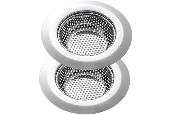 Kitchen Sink Strainer 2 Pack, 4.5 Inch/11.5cm Stainless Steel Sink Drain Strainer Kit Food Catcher for Kitchen Sink