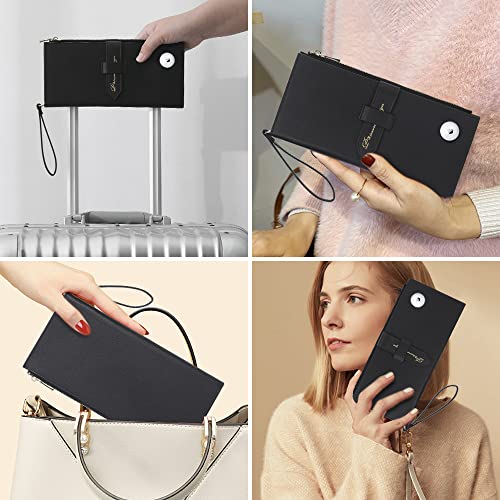 Airtag Passport Wallet for Women, RFID Blocking Passport Holder with