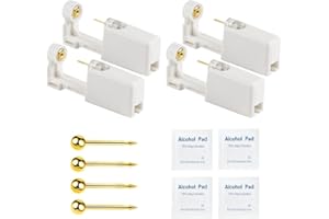 PSAAKON Self Ear Piercing Gun - 4 Pack Disposable, Gold Ear Pearcing Studs