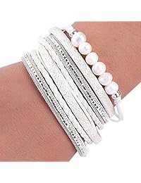 Pulsera de mujer trenzada con cierre magnético de aleación.